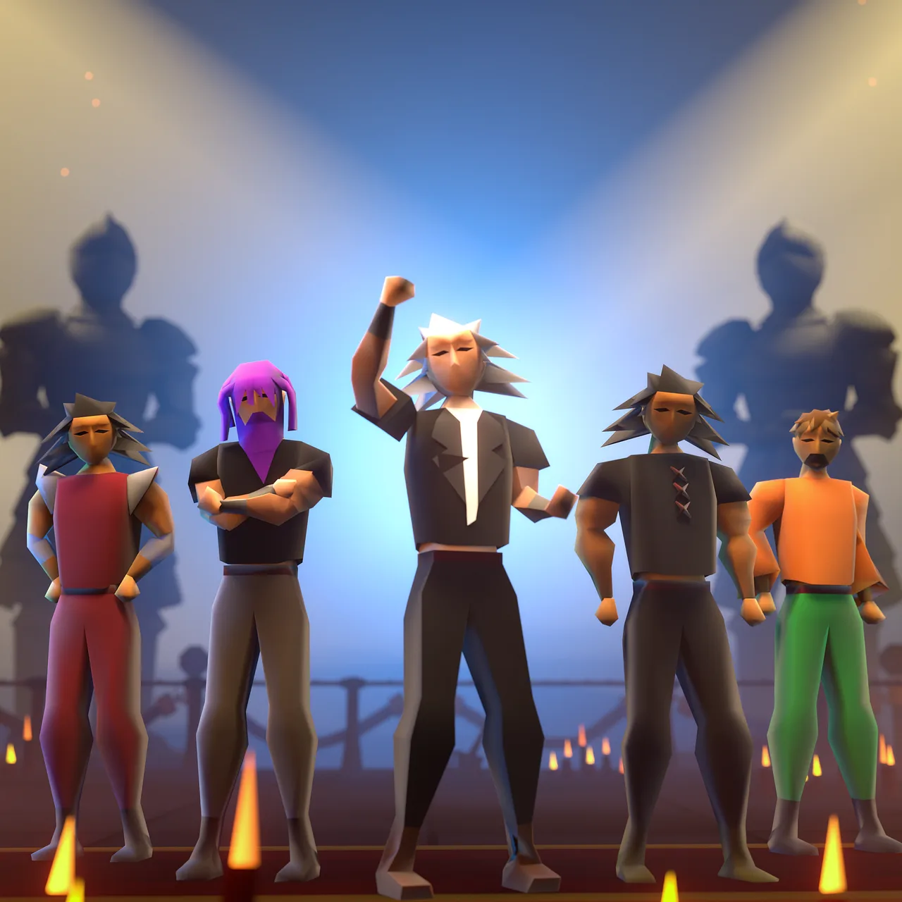 Official Old School RuneScape artwork of Dino Nuggets, the Deadman: All Stars Season 3 champions, on the finale stage